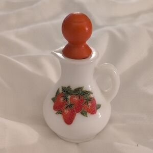 Avon Strawberry Milk Glass Cruet
